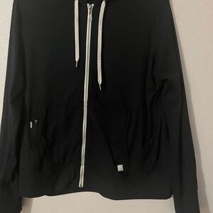 Vuori Black Hoodie with White Accents